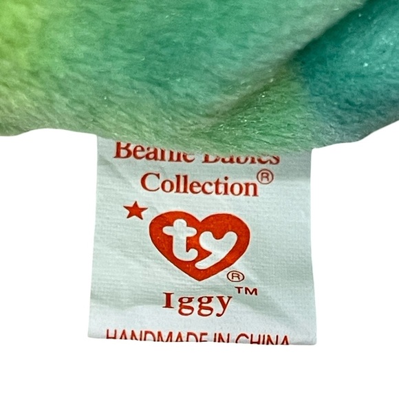 Rare Mint Condition Original Rainbow Chameleon TY Beanie Baby W/Iggy Tag Error - Picture 6 of 7